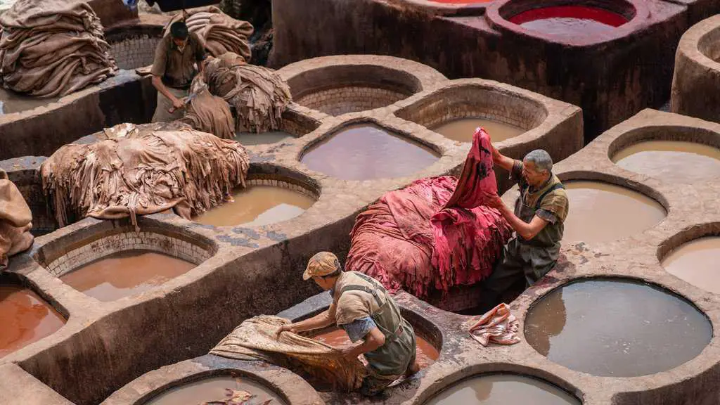 dye pots at leather tanneries