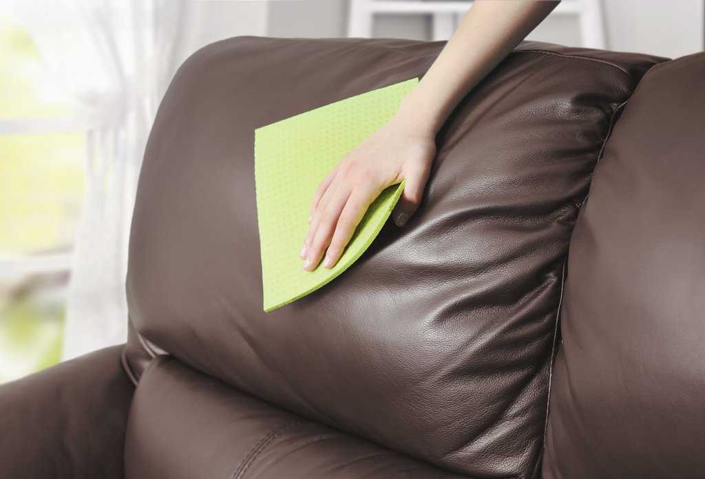 Leather sofa disinfecting and cleaning
